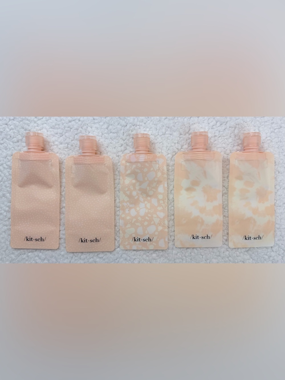 (NWOT) KITSCH • Peach & Cream 12-Piece Ultimate Travel Toiletry Container Set - Picture 4 of 6